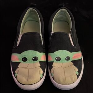 Playful Black and Green Cartoon Sneakers